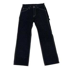 Iron Heart Jeans Mens 33 Wabash Stripe Indigo Denim Logger IH-814-IND Japan